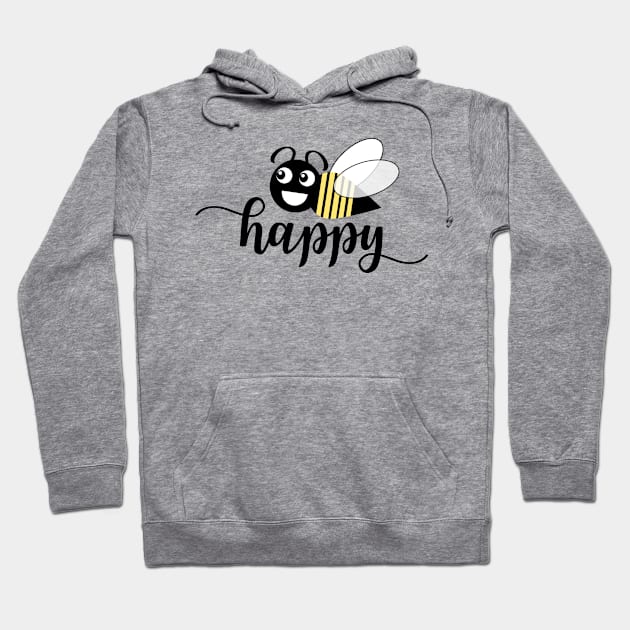 Be happy, Bee happy Funny Hoodie by TheBlackCatprints